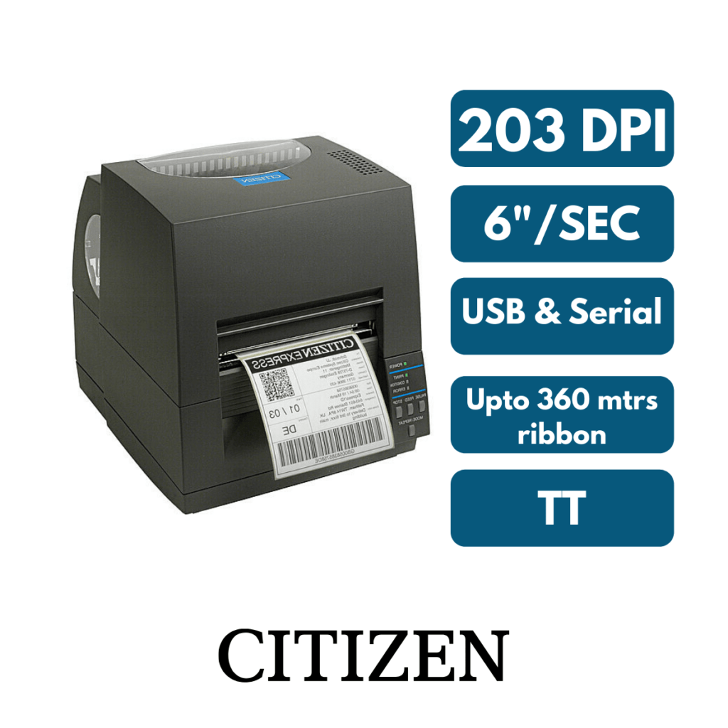 Citizen CL-S621II, 203 DPI, USB & Serial, 6"/sec