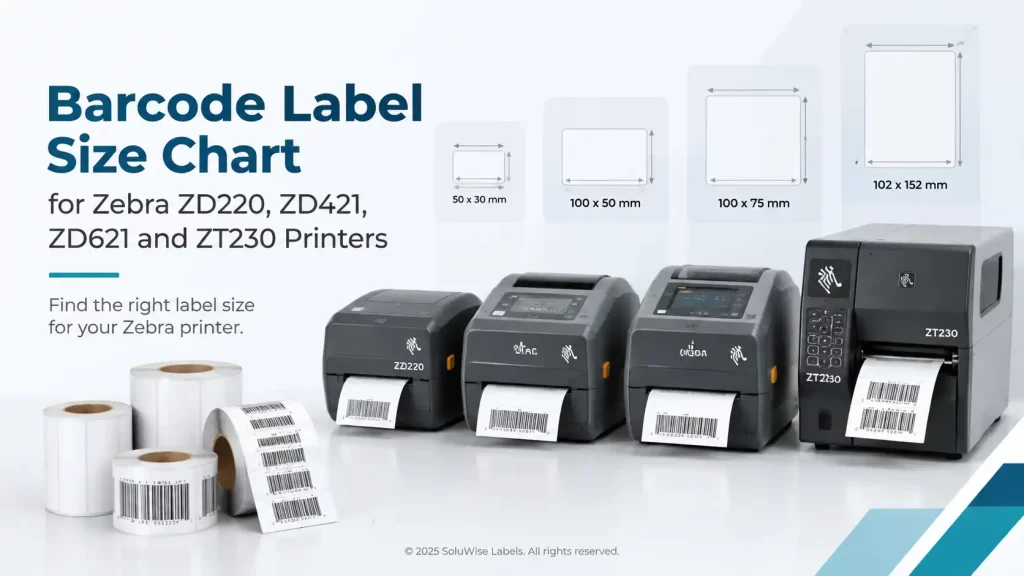 Barcode Label Size Chart Zebra Printers: ZD220 to ZT230